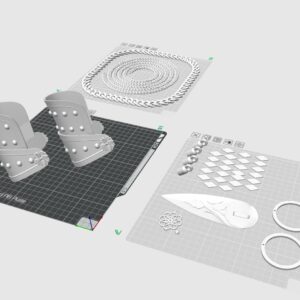 An example of what the 3D Printed plates will look like after printing the Zoey 3D Printed Accessories with chain