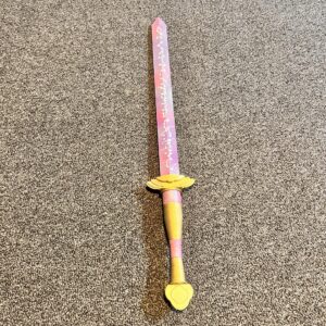 3D Printed example of the finished Rumi Sword as viewed from above