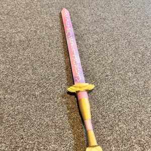 3D Printed example of the finished Rumi Sword as viewed from above