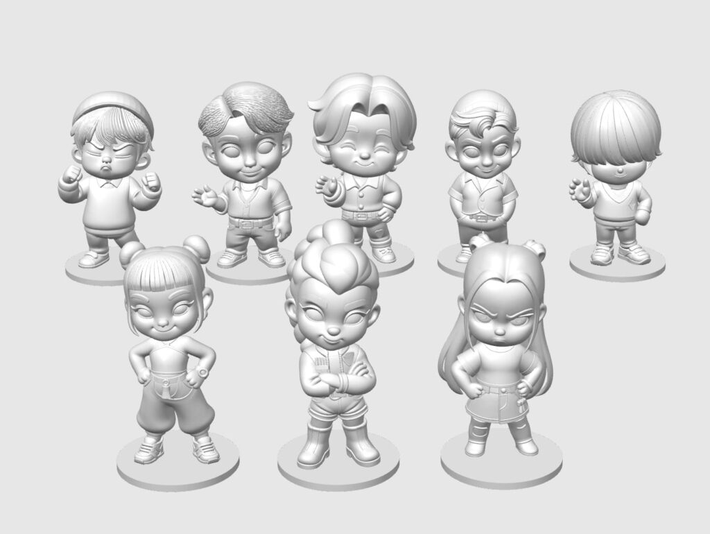 KPOP Demon Hunters White Paintable Craft Figurines